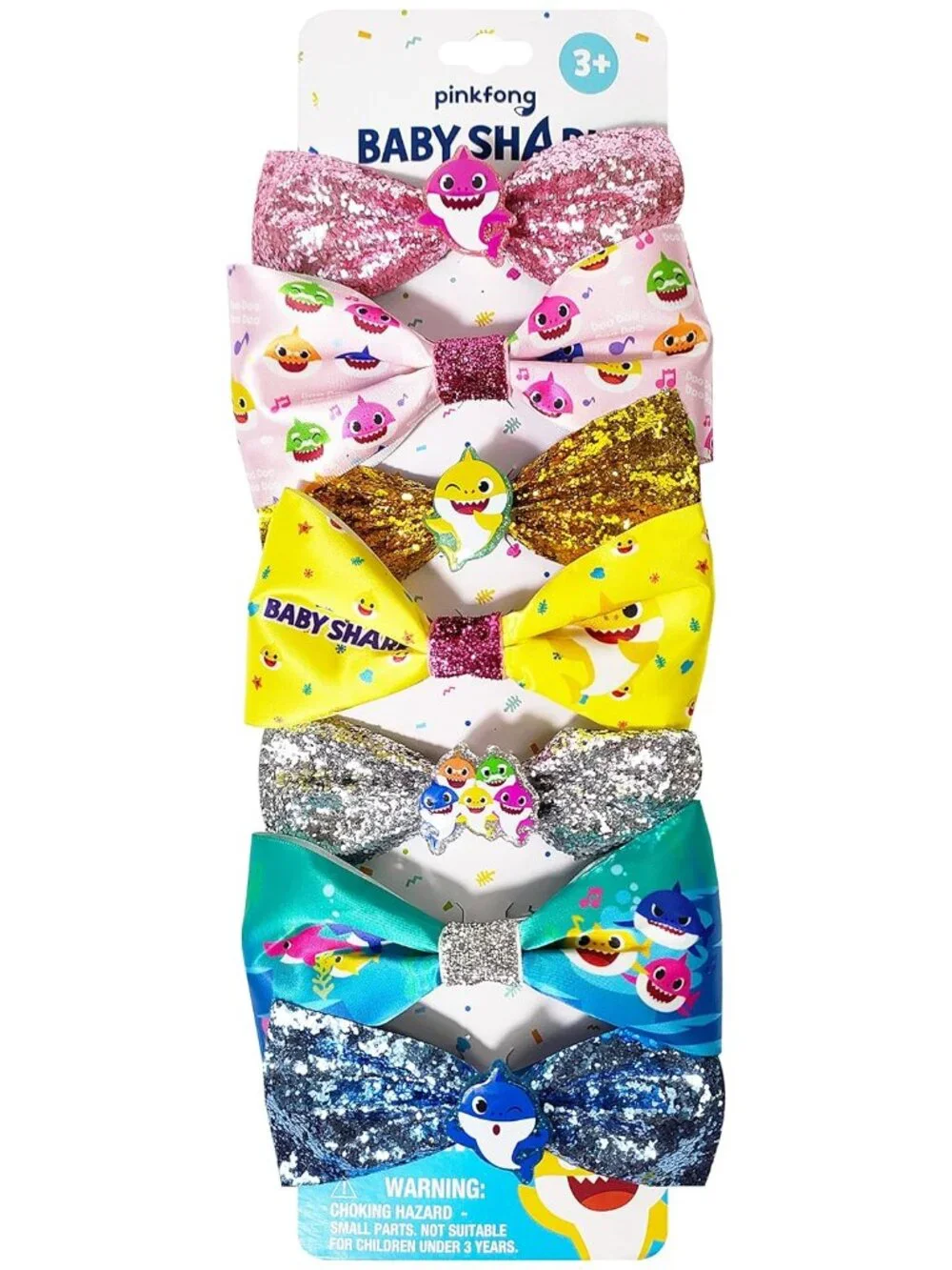 Baby Shark Kids Hair Bows - Hair Accessories Gift Set - 7 Pcs 4 Inch Bundle - Ha